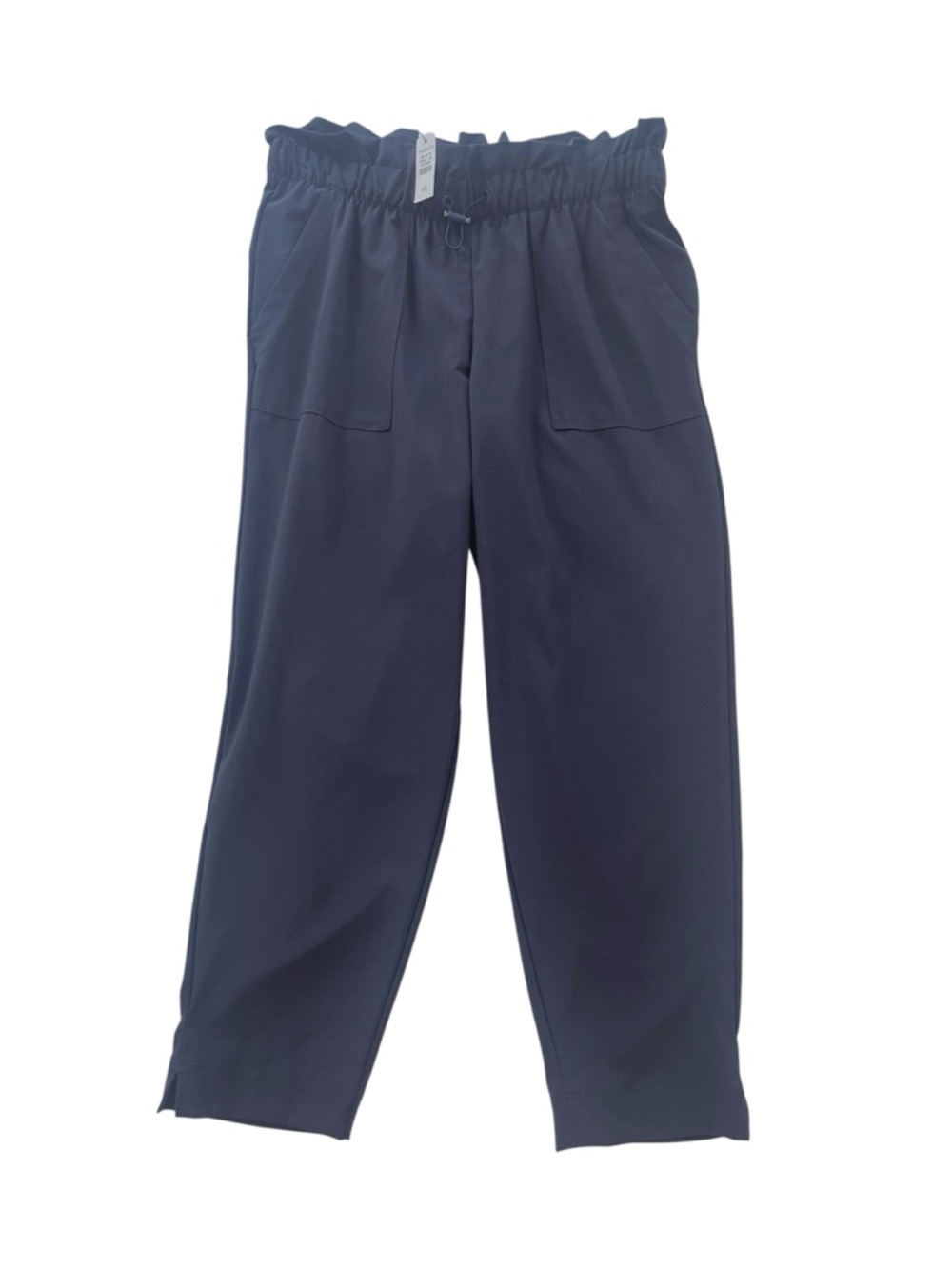 New T by Talbots Navy Straight Paperbag Waist Cropped Pants - Picture 2 of 4